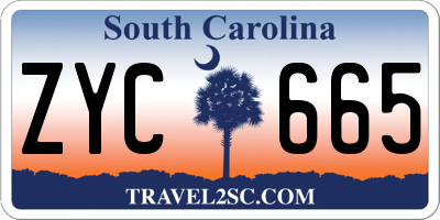 SC license plate ZYC665