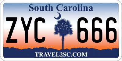 SC license plate ZYC666