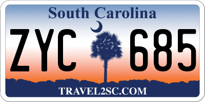 SC license plate ZYC685