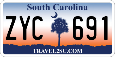 SC license plate ZYC691