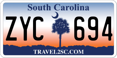 SC license plate ZYC694