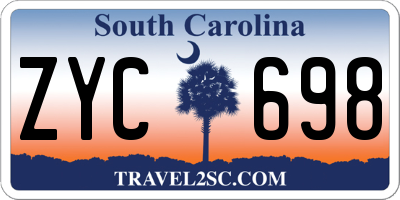 SC license plate ZYC698