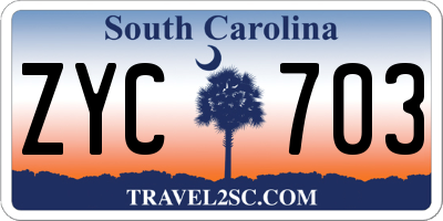 SC license plate ZYC703