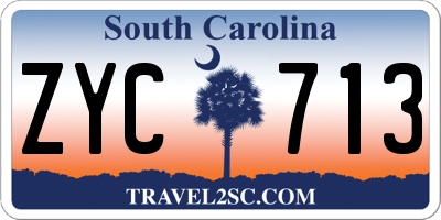SC license plate ZYC713