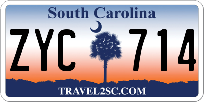 SC license plate ZYC714