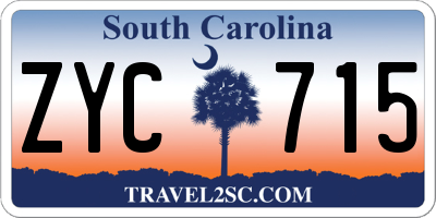 SC license plate ZYC715