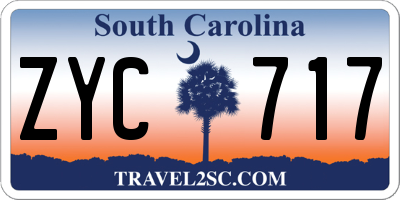 SC license plate ZYC717