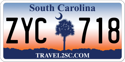 SC license plate ZYC718