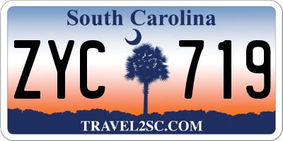 SC license plate ZYC719