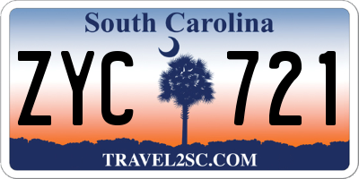SC license plate ZYC721