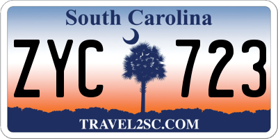 SC license plate ZYC723