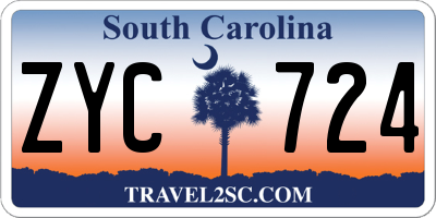 SC license plate ZYC724