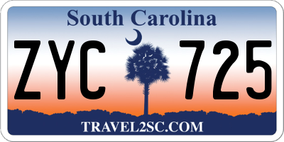 SC license plate ZYC725