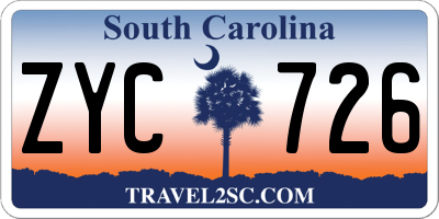 SC license plate ZYC726