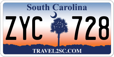 SC license plate ZYC728