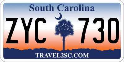 SC license plate ZYC730