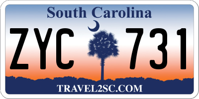 SC license plate ZYC731