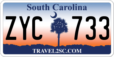 SC license plate ZYC733