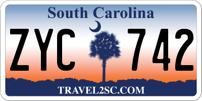 SC license plate ZYC742