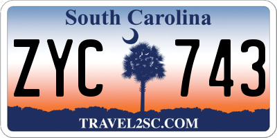 SC license plate ZYC743