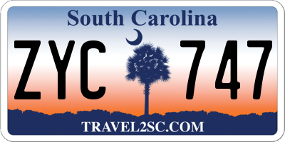 SC license plate ZYC747