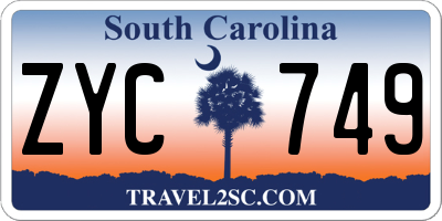 SC license plate ZYC749