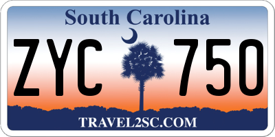 SC license plate ZYC750