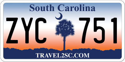 SC license plate ZYC751