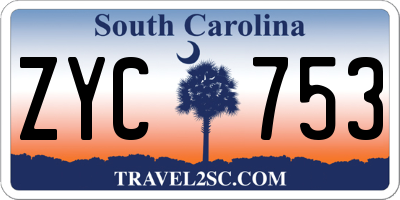 SC license plate ZYC753