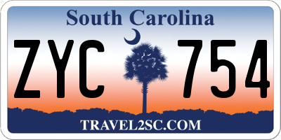 SC license plate ZYC754