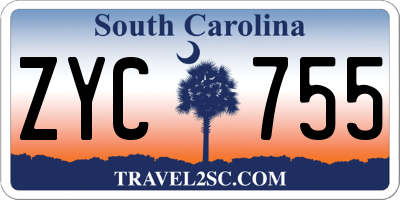 SC license plate ZYC755