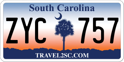 SC license plate ZYC757