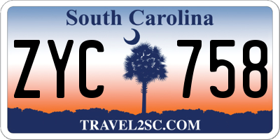 SC license plate ZYC758