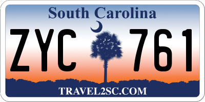 SC license plate ZYC761
