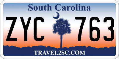 SC license plate ZYC763