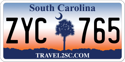 SC license plate ZYC765