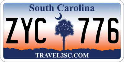 SC license plate ZYC776