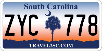 SC license plate ZYC778