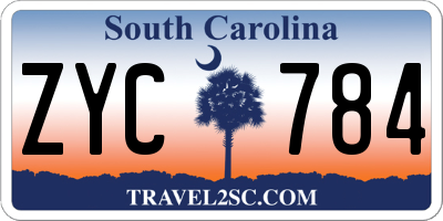 SC license plate ZYC784