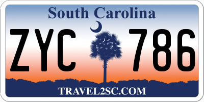 SC license plate ZYC786