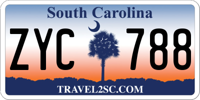 SC license plate ZYC788