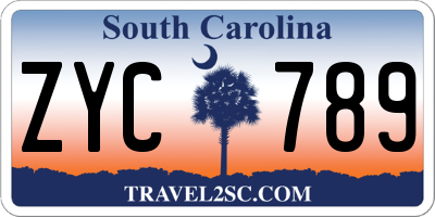 SC license plate ZYC789