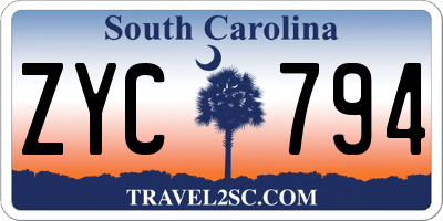 SC license plate ZYC794