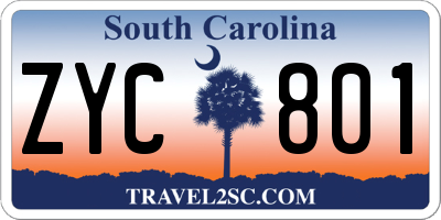 SC license plate ZYC801