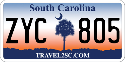 SC license plate ZYC805