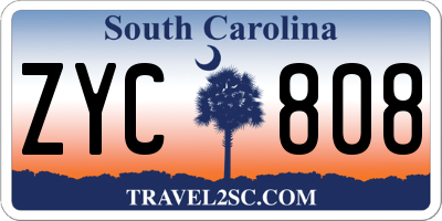 SC license plate ZYC808