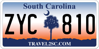 SC license plate ZYC810