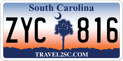 SC license plate ZYC816