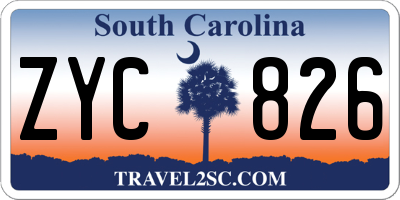 SC license plate ZYC826