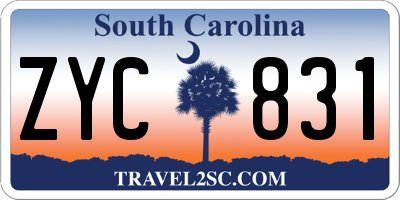 SC license plate ZYC831